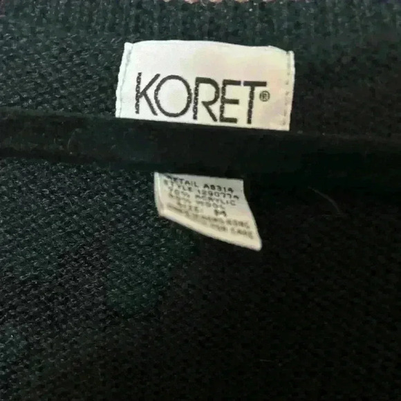 Vintage Koret Sweater Vest size M black floral - Picture 5 of 6